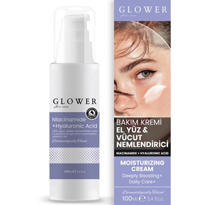 Crème hydratante intensive à base d'eau Glower avec céramide et vitamine B5 pour femmes, tous types de peau, visage, mains et corps, 100 ml - Product Image 4