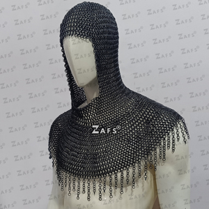 Coif de cota de malla medieval, capucha de acero suave hecha a mano, uso de armadura de traje histórico para SCA, Feria de recreación, precios al por mayor - Product Image 4