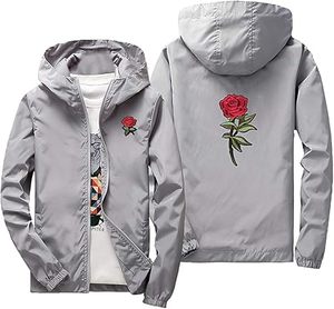 Veste coupe-vent de luxe pour homme, imperméable, zippée, style urbain, personnalisée, décontractée, pour l'automne, la course et les activités de plein air, longue et légère - Product Image 2