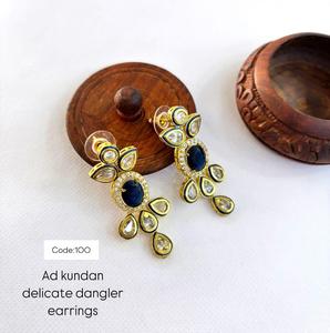 Statement Kundan Pearl <b>Earrings</b> with Meenakari Embellishments Stunning <b>Jhumkas</b> to Elevate Your Festive Look - Product Image 1