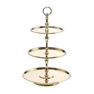 Plato de postre único, soporte de pastel de boda de lujo Ultra brillante, soporte metálico de 3 niveles de alta calidad, soporte de repostería moderno creativo - Product Image 1