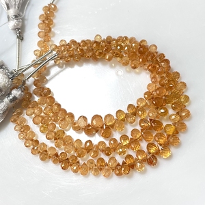 Spessartine Granate Faceted Tiny Teardrop Shape Briolette Beads Fanta Granate Cuentas de piedras preciosas a precio mayorista - Product Image 3