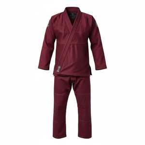 Conjuntos de Uniformes de Judo Unisex Color Borgoña, Kimono de Jiu Jitsu Brasileño Ligero, Modal Transpirable y Duradero para Entrenamiento de Artes Marciales - Product Image 1