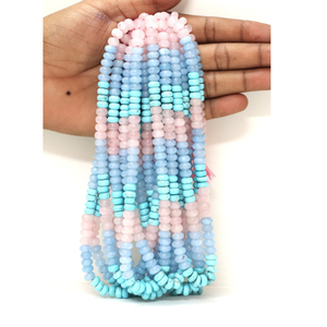 Hermosas Cuentas de Cuarzo en Forma de Rondelle, Color Rosa Azulado, 7-8mm, Cuentas de Piedra Preciosa de Cuarzo Multicolor, Calidad AAA - Product Image 3