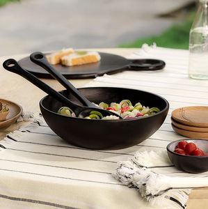 Bol de service en bois avec support nouveau meilleur Design Unique ustensiles de cuisine décoration de la maison décor de Table hôtel Restaurant fabriqué en inde - Product Image 6