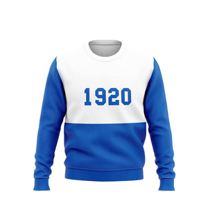 เสื้อสเวตเชิ้ตคอวีผ้าฟลีซปักลายฤดูหนาว 100% ผ้าฝ้าย ขายส่ง พร้อมขอบยางยืดตัดสี ZPB Sorority Fraternity Nine - Product Image 6