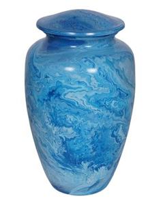 URNE DE CRÉMATION EN MARBRE FABRIQUÉE À LA MAIN COULEUR BLEUE FOURNITURES FUNÉRAIRES CLASSIQUES URNE ÉMAIL DE HAUTE QUALITÉ POUR LES CENDRES HUMAINES - Product Image 2