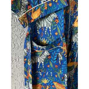 Robe kimono longue sans col à imprimé floral pour femme, ample, manches trois quarts, maxi, décontractée, peignoir d'été en tissu tissé respirant - Product Image 4