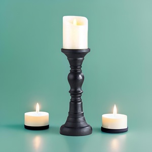 Juego de 3 candelabros de madera hechos a mano más vendidos para centro de mesa Portavelas de madera a precio de fábrica - Product Image 3