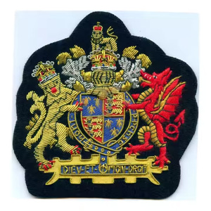 Badges brodés à la main en fil métallique Forces en gros patchs textiles brodés brillants tissu sergé pour les rangs uniformes personnalisés - Product Image 6