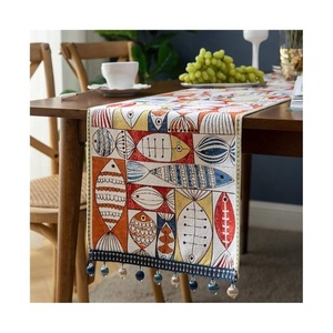 2024 Bohemian Ultra Soft Durable Custom Home Romantic Floral Jacquard 100% Organic Cotton GOTS Certified European Table <b>Runner</b> - Product Image 1