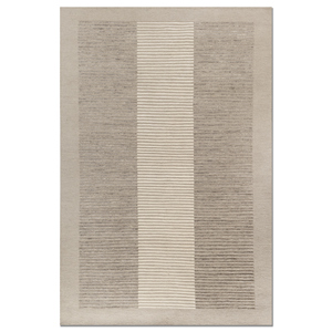 Tapis en laine ivoire rayé classique Blythe, noué à la main, AR-1004, rectangulaire, tissage plat 3D, pour la décoration de la maison et du salon - Product Image 1