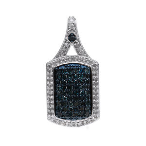 JEWELSPAARK Collar con Colgante de Diamante Azul Blanco Natural de 1.07CT, Corte Rectangular, Cadena de Plata 925 para Mujer, Estilo Moderno - Product Image 2