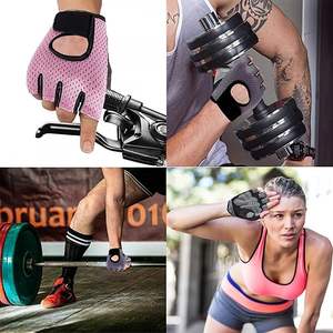 Guantes de Ciclismo Elásticos de Medio Dedo y Palma Completa para Hombre/Mujer, Antideslizantes, con Amortiguación y Acolchado para Ciclismo de Montaña/Carretera y Levantamiento de Pesas - Product Image 5