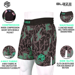 Alta calidad 6XL MMA Shorts personalizado al por mayor ropa de artes marciales para adultos Spandex estiramiento gimnasio uso correr patrón High Street - Product Image 6
