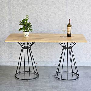 Juego de Mesa de Comedor Moderno Minimalista de Madera de Nogal de 140x70cm con Patas de Hierro, Ensamblado-BA68192 - Product Image 4
