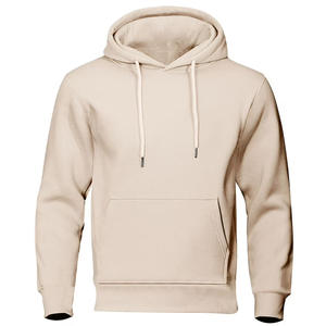 Sweat à capuche en éponge française 100% coton pour hommes, pull d'hiver surdimensionné avec logo personnalisé de haute qualité et teinture unie pour - Product Image 6