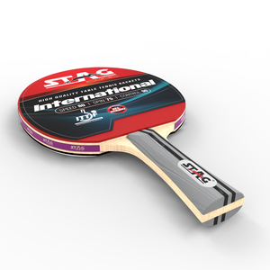 Raquette de tennis de table professionnelle Stag Iconic en bois et caoutchouc avec fond à picots longs en fibre de carbone, type international - Product Image 5