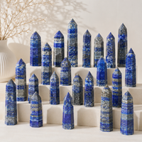 Tour en lapis-lazuli naturel, pointe de cristal polie, pierre de guérison, obélisque, décoration d'intérieur, cadeau