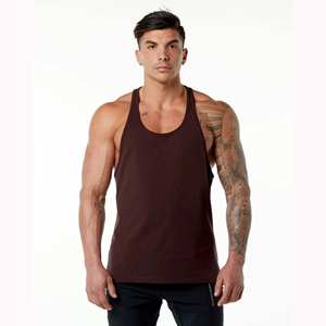 Gimnasio entrenamiento Crop Stringer para hombres camiseta sin mangas Muscle Fit culturismo entrenamiento Fitness Activewear - Product Image 1