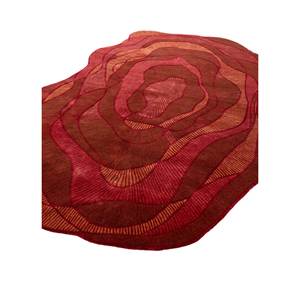 Adrift Red & Orange Hand Tufted Wool & Viscose <b>Rug</b> Abstract <b>Boho</b> Style for Home Living Room Entryway or Hallway-Tra-15037 - Product Image 2