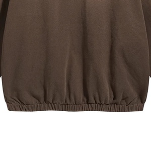 Sweat à capuche en coton épais 100% coton à manches longues, lavage à l'acide, ourlet élastique, vente en gros - Product Image 3