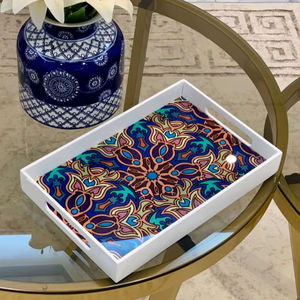 Premium Lacquer Wood Serving <b>Tray</b> Rectangular Decorative Platter For Home Decor Coffee Table <b>Breakfast</b> Tea Food Beverage - Product Image 1