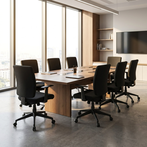 New Orleans Contemporary Office <b>Chair</b> Black Padded Task <b>Chair</b> Adjustable Headrest Ergonomic Wood for Home Office Executive - Product Image 3
