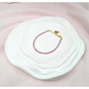 18K Gold Filled Pink Sapphire Fashion Charm <b>Bracelet</b> - Product Image 4