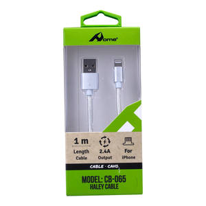 Hayley 3A 1M Argent Câble Micro-USB Chargeur iPhone 2M de haute qualité avec transfert de données rapide Fonction de charge rapide Modèle CB-243 - Product Image 1