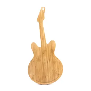 Nouveau design de planche à découper pour guitare en bambou Plaques à découper fonctionnelles en bambou filé pour la cuisine