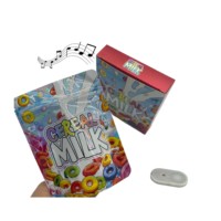 Sacs en Mylar personnalisés 3.5G 7G 14G anti-odeur imprimés en héliogravure avec haut-parleur boîte à musique, sacs en Mylar 3.5G pour bonbons, coffret cadeau musical