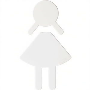 HEWI Symbol Woman 801.91.020 Polyamide <b>Sign</b> 87mm Width 150mm Height 3mm Thickness Color No. 99 for <b>Yard</b> & Lawn - Product Image 3