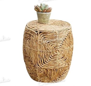 เก้าอี้ตกแต่งสำหรับห้องนั่งเล่นของตกแต่งบ้านเบาะรองนั่งแบบหวายทรงกลมแบบออตโตมันให้ความอบอุ่นและสบายสำหรับห้องนอนคอนโซลฝังกระดูก - Product Image 6