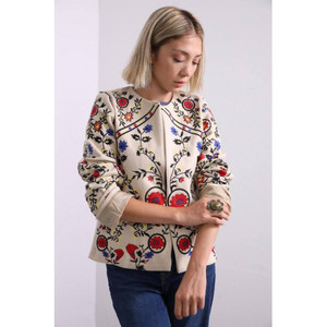 เสื้อสั้นยูเครนสำหรับผู้หญิง, เสื้อเบลาส์โบโฮขนาดเล็กสีดำปักลายยูเครนไซส์พิเศษ - Product Image 4