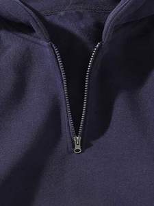 เสื้อฮู้ดดี้แบบยูนิเซ็กซ์ ย้อมสีผ้าฝ้าย คอซิปครึ่งตัว พร้อมโลโก้ปัก ผ้าฟลีซทนทาน สำหรับใส่ในชีวิตประจำวันช่วงฤดูใบไม้ร่วง คุณภาพสูง - Product Image 6