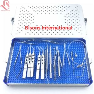 Estuche de Instrumentos Quirúrgicos Oftálmicos de Microcirugía de Cataratas de Acero Inoxidable 316L de Alta Calidad, 21 Piezas, Bisons International - Product Image 2