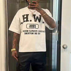 100% Thick Custom Heavyweight T-Shirt Oem Boxy Heavy Weight Cotton T Shirt Oversized <b>Tshirt</b> Wholesale <b>Mens</b> Drop Shoulder - Product Image 1
