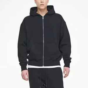 Sweat à capuche surdimensionné à fermeture éclair personnalisé pour homme, imprimé et brodé, en coton 100% lourd, délavé à l'acide, écologique, coupe-vent - Product Image 1