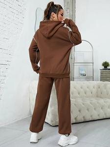 Ensemble de jogging en polaire d'hiver personnalisé pour femmes, survêtement en coton respirant, tendance 2025, pull décontracté - Product Image 3