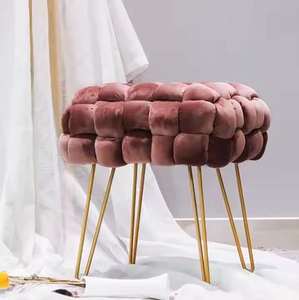 Pouf ottoman en métal de style unique et luxueux, pour la maison, les hôtels, les villas, meuble décoratif, pouf ottoman de petite taille - Product Image 6