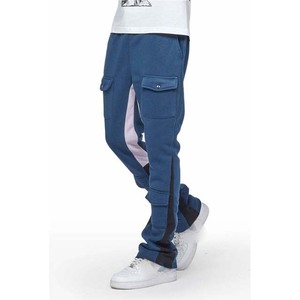 Pantalones de alta calidad con logotipo personalizado para hombre, Joggers apilados con bolsillo, ropa de calle, pantalones para hombre, rectos, a rayas curvas, OEM - Product Image 3