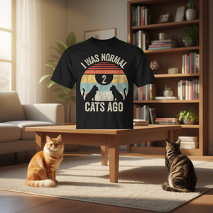T-shirt vintage con stampa "I Was Normal 2 Cats Ago" - Product Image 3