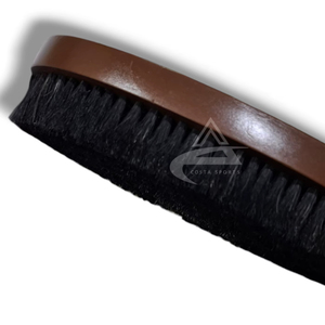 Cepillo de limpieza de cara y cuerpo de caballo de madera de diseño ovalado Cerdas naturales suaves Cepillo de Aseo para productos de cuidado de caballos - Product Image 1