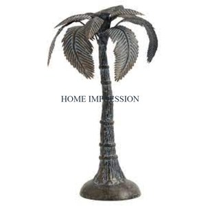 Candelabros de aluminio de Metal pulido dorado con forma de palmera con Base de mármol, portavelas de mesa auxiliar para decoración del hogar de gran tamaño - Product Image 2