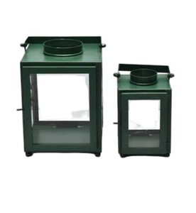 Ensemble de 2 lanternes suspendues en fer de qualité supérieure avec fini enduit de poudre noire pour la décoration intérieure lanternes suspendues en métal - Product Image 1