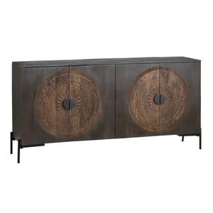 Modern 4-Door Mango Wood Sideboard Buffet <b>Cabinet</b> Dining Bathroom Farmhouse Living Room Bedroom Hospital <b>Storage</b> Features - Product Image 3