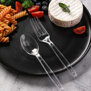 Juego de Cubiertos Desechables Biodegradables, Ecológicos y Reciclables de PLA/PP/PS, Resistentes, Libres de BPA, Aptos para Alimentos, Clásicos para Fiestas - Product Image 6