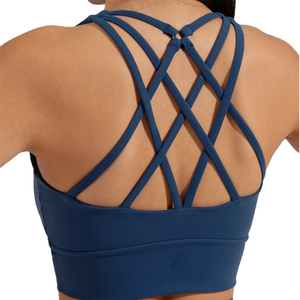 2024ผู้หญิงรีไซเคิลไนลอนSpandex GYMฟิตเนสCrossกลับบางสายรัดกีฬาBra - Product Image 5