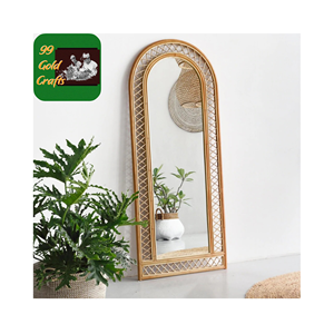 <b>Vintage</b> Home Decor Style Resort Basic Rattan Product Rattan <b>Mirror</b> for Decor Home/ Hotel/ Restaurant Made in Viet Nam - Product Image 1